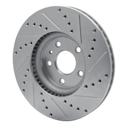 R1 Concepts R1 13-20 Ford Special SERVICE POLICE Sedan Front Left Drilled & Slotted Silver Brake Rotor