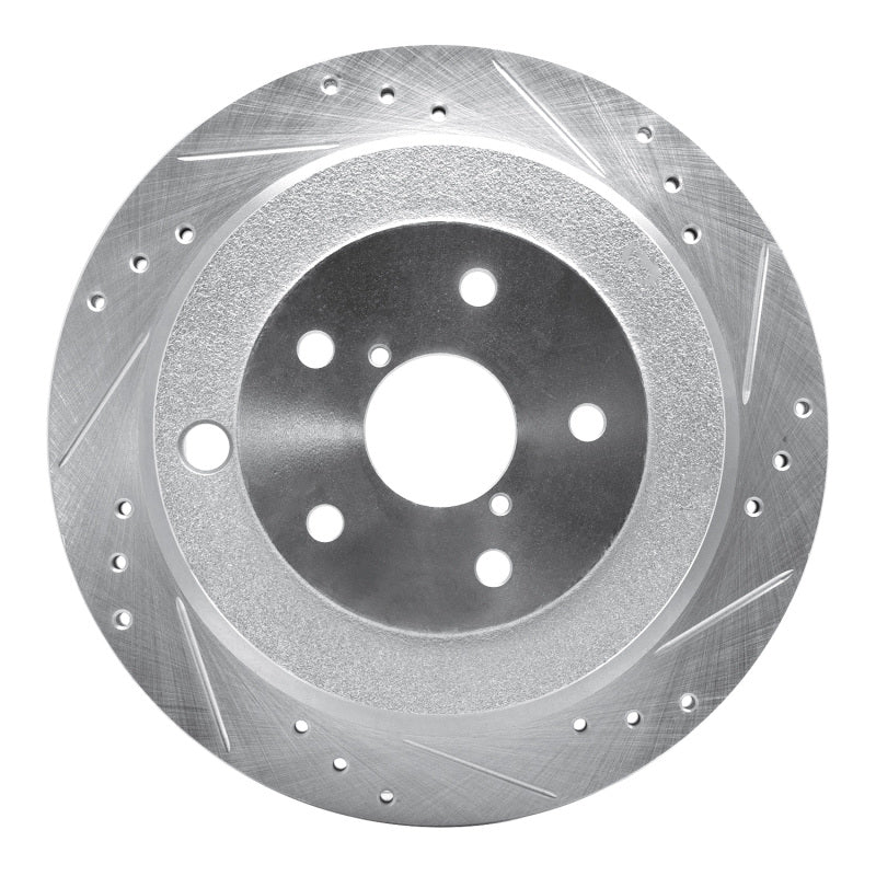 R1 Concepts R1 06-14 Subaru B9 TRIBECA Rear Right Drilled & Slotted Silver Brake Rotor