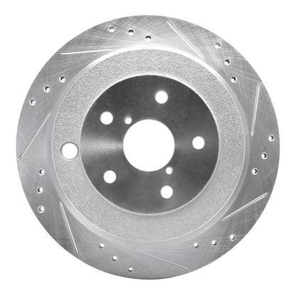 R1 Concepts R1 06-14 Subaru B9 TRIBECA Rear Right Drilled & Slotted Silver Brake Rotor