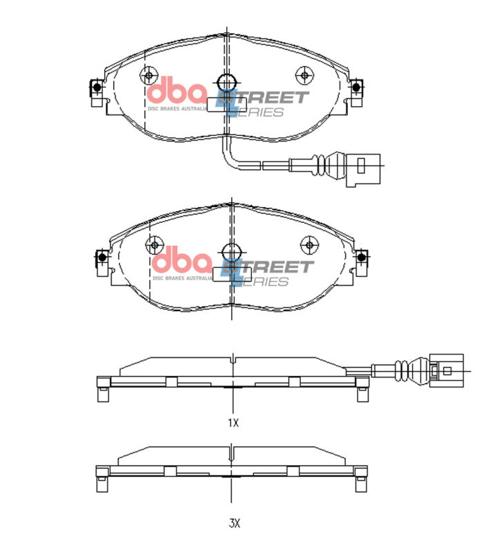 DBA 16-21 Volkswagen Golf (Mk VII) Street Series Front Brake Pads