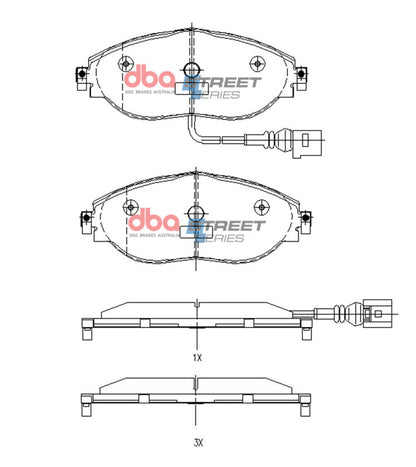 DBA 16-21 Volkswagen Golf (Mk VII) Street Series Front Brake Pads