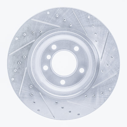 R1 Concepts R1 06-12 BMW 330XI Front Left Drilled & Slotted Silver Brake Rotor