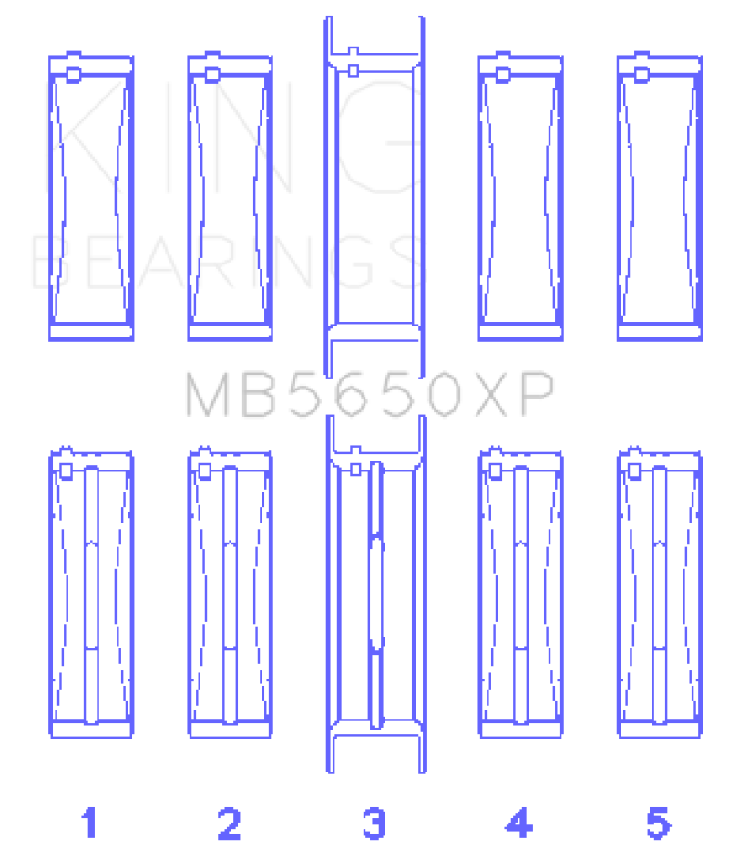 King Engine Bearings Ford 370/429/460 16V OHV (Size .001) Crankshaft Main Bearing Set