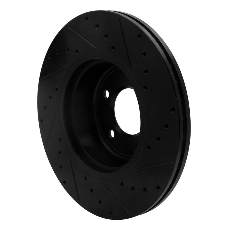 R1 Concepts R1 06-13 BMW 135I Front Left Drilled & Slotted Black Brake Rotor