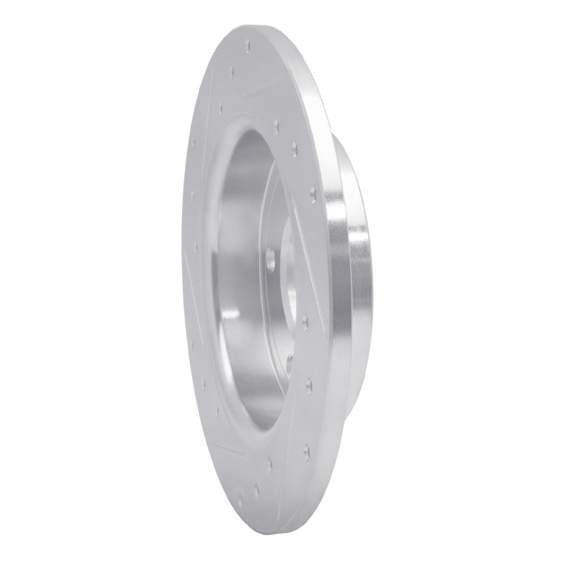 R1 Concepts R1 04-13 Mazda 3 Rear Right Drilled & Slotted Silver Brake Rotor