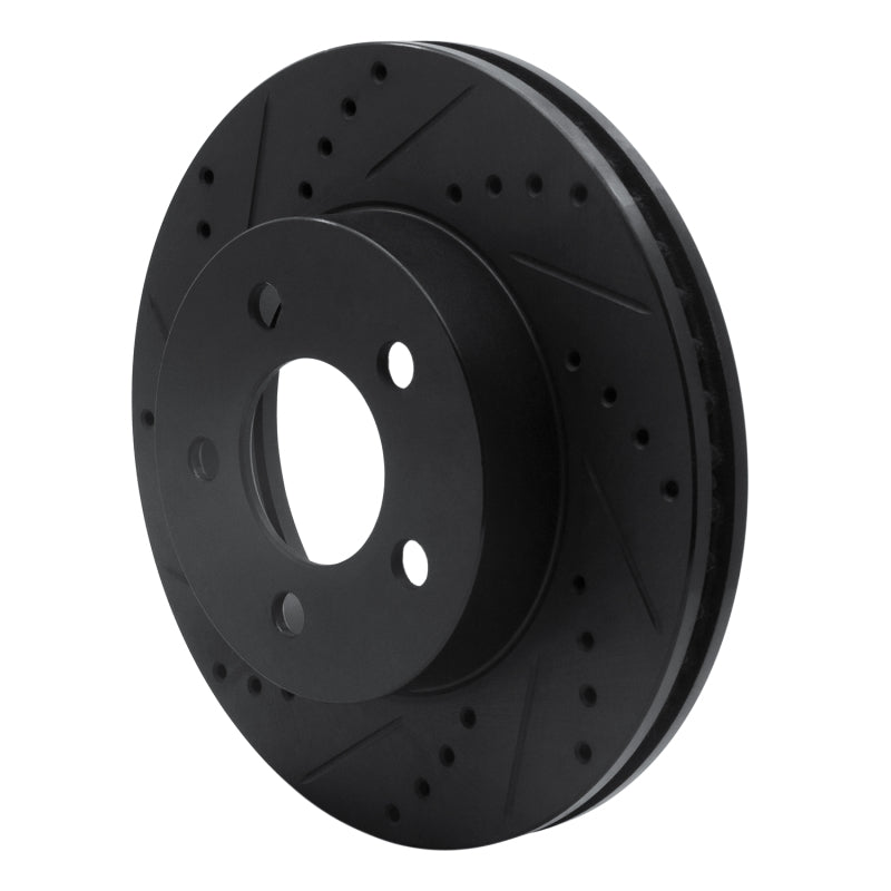 R1 Concepts R1 02-07 Jeep Liberty Front Left Drilled & Slotted Black Brake Rotor