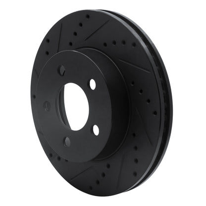 R1 Concepts R1 02-07 Jeep Liberty Front Left Drilled & Slotted Black Brake Rotor