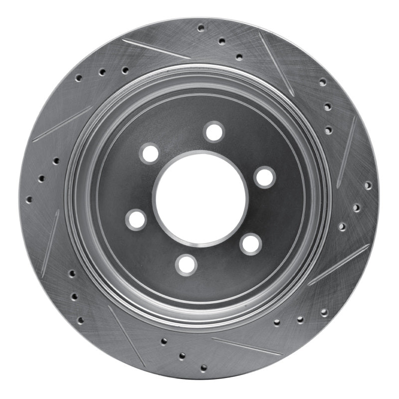 R1 Concepts R1 07-17 Ford Expedition Rear Left Drilled & Slotted Silver Brake Rotor