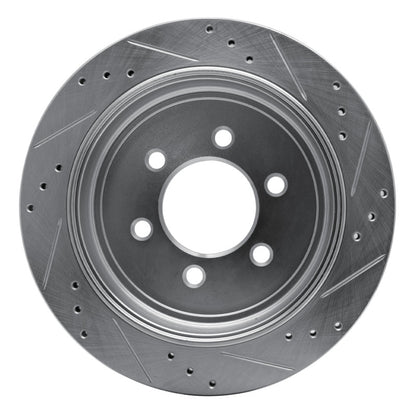 R1 Concepts R1 07-17 Ford Expedition Rear Left Drilled & Slotted Silver Brake Rotor