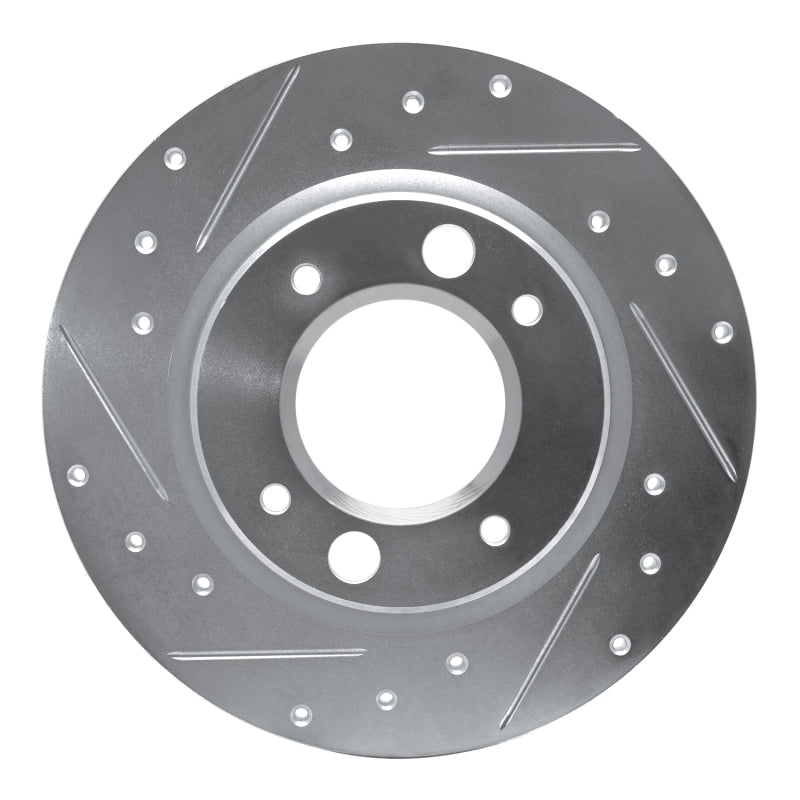 R1 Concepts R1 71-89 Peugeot 505 Rear Left Drilled & Slotted Silver Brake Rotor