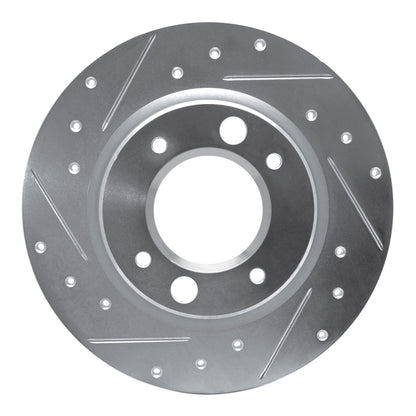 R1 Concepts R1 71-89 Peugeot 505 Rear Left Drilled & Slotted Silver Brake Rotor