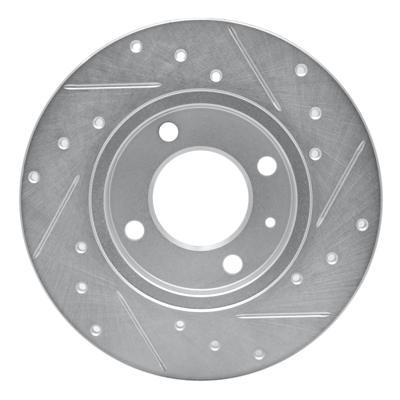R1 Concepts R1 73-05 Audi 4000 Front Left Drilled & Slotted Silver Brake Rotor