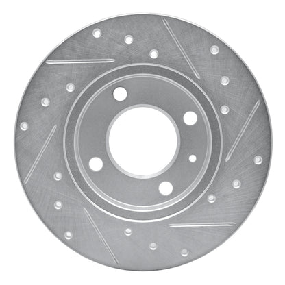 R1 Concepts R1 73-05 Audi 4000 Front Left Drilled & Slotted Silver Brake Rotor