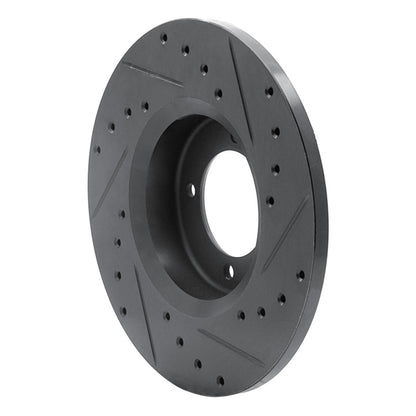 R1 Concepts R1 72-82 Toyota CORONA Front Left Drilled & Slotted Black Brake Rotor