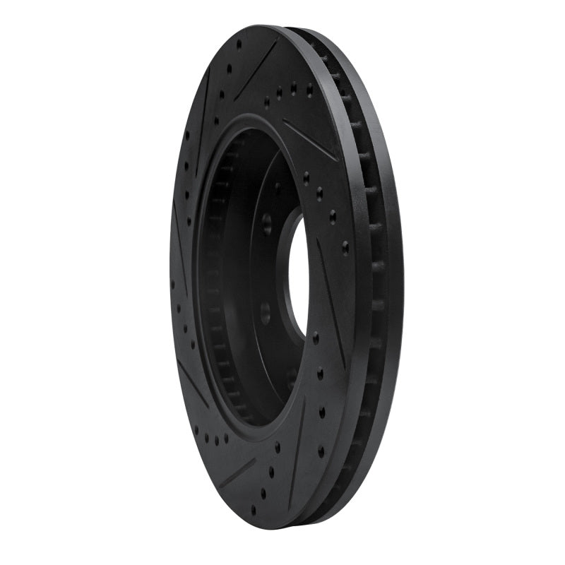 R1 Concepts R1 09-09 Ford F-150 RWD Front Right Drilled & Slotted Black Brake Rotor