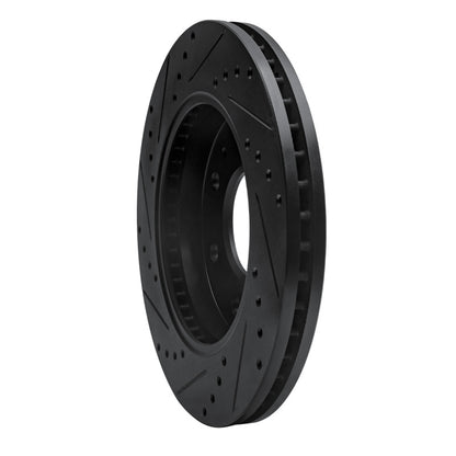 R1 Concepts R1 09-09 Ford F-150 RWD Front Right Drilled & Slotted Black Brake Rotor