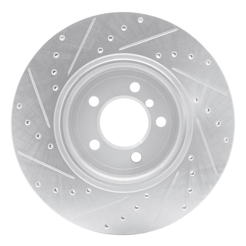 R1 Concepts R1 02-05 BMW 760I Rear Right Drilled & Slotted Silver Brake Rotor