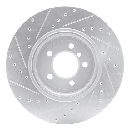 R1 Concepts R1 02-05 BMW 760I Rear Right Drilled & Slotted Silver Brake Rotor