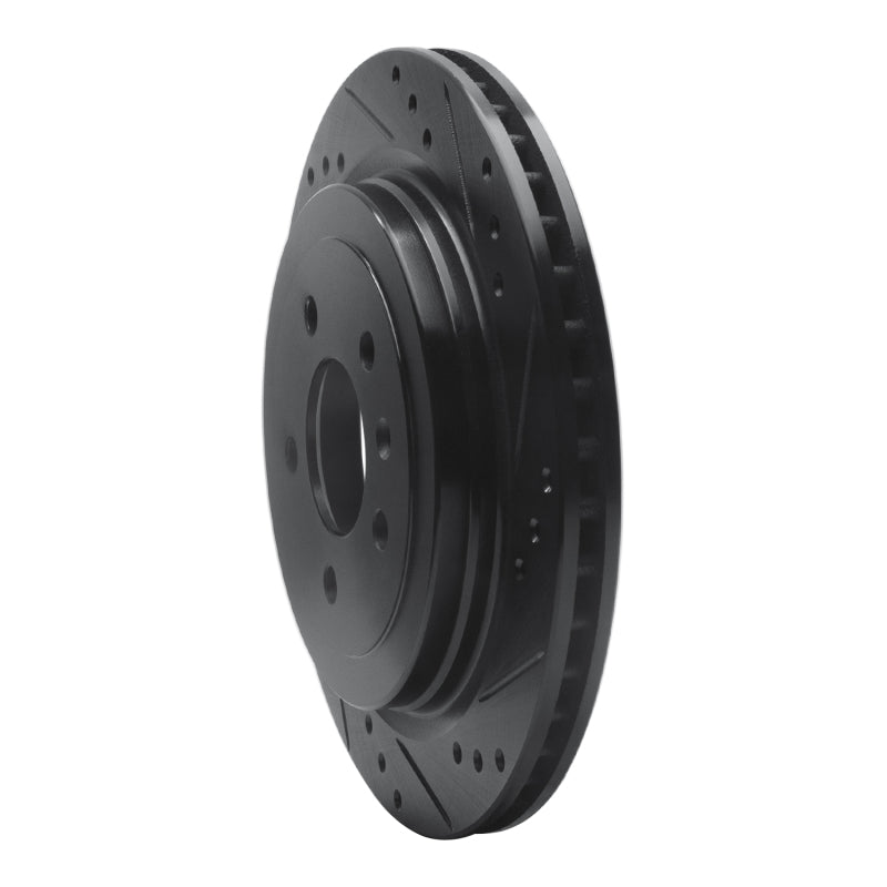 R1 Concepts R1 13-19 Cadillac ATS Rear Right Drilled & Slotted Black Brake Rotor