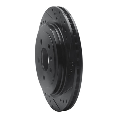 R1 Concepts R1 13-19 Cadillac ATS Rear Right Drilled & Slotted Black Brake Rotor