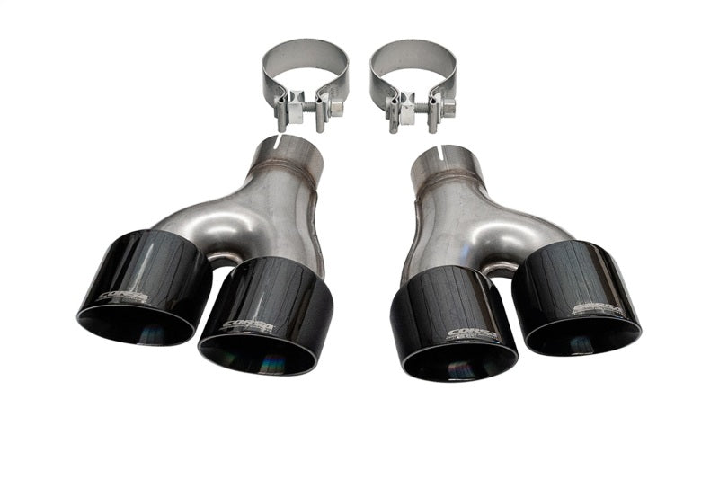 CORSA Performance Corsa 2011-2021 Jeep Grand Cherokee Twin 2.5in Inlet / 4in Outlet Black PVD Pro-Series Tip Kit