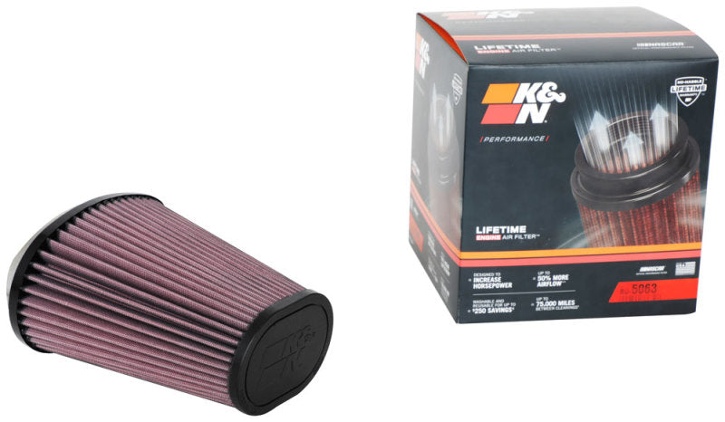 K&N Engineering K&N Universal Clamp-On Air Filter 2.844x4.813in Flg ID x 6.5x4.75in B OD x 4.5x3.25in T OD x 7.5in H