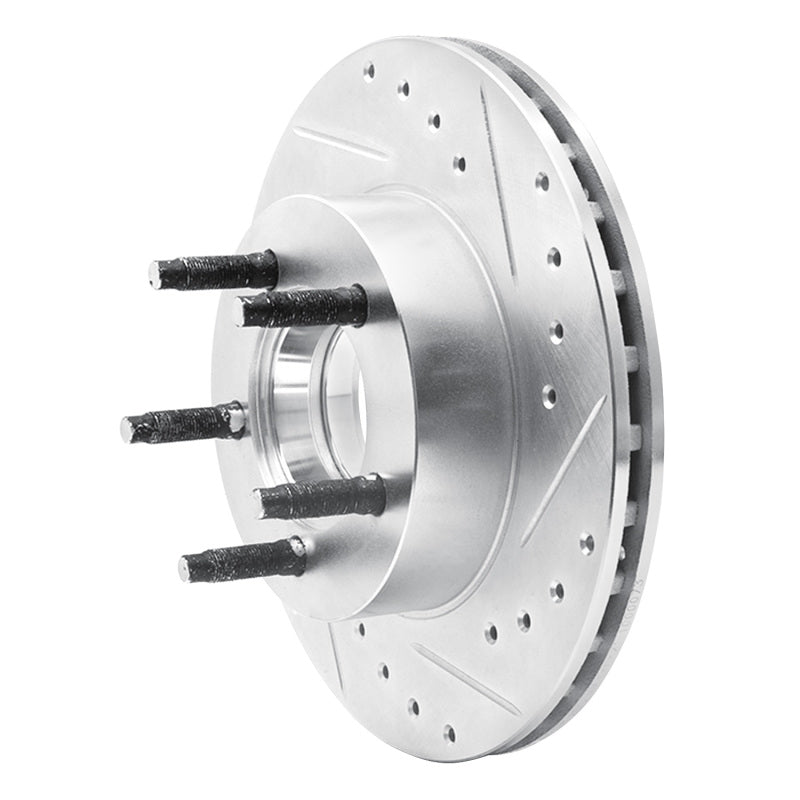 R1 Concepts R1 93-94 Ford Explorer Front Right Drilled & Slotted Silver Brake Rotor