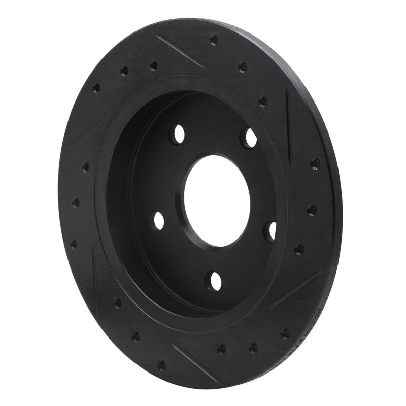 R1 Concepts R1 88-89 Merkur SCORPIO Rear Left Drilled & Slotted Black Brake Rotor
