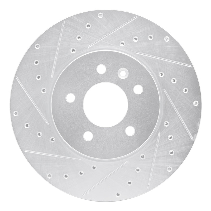 R1 Concepts R1 13-25 Cadillac ATS Front Left Drilled & Slotted Silver Brake Rotor