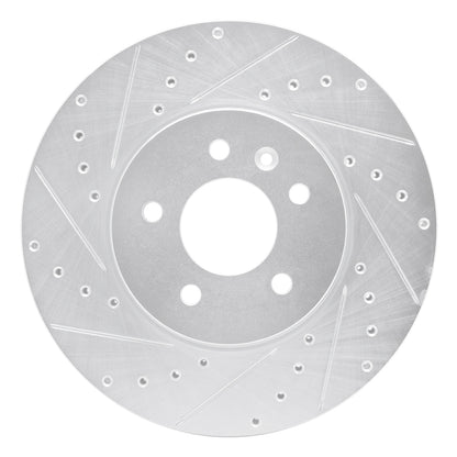 R1 Concepts R1 13-25 Cadillac ATS Front Left Drilled & Slotted Silver Brake Rotor