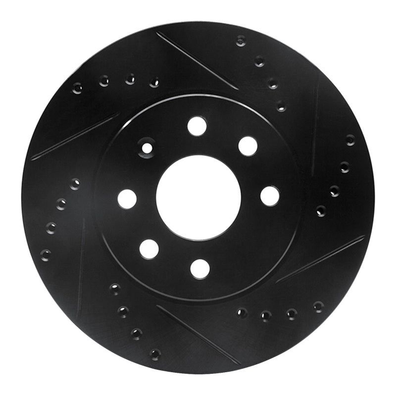 R1 Concepts R1 00-02 Daewoo Nubira Front Right Drilled & Slotted Black Brake Rotor