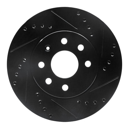 R1 Concepts R1 00-02 Daewoo Nubira Front Right Drilled & Slotted Black Brake Rotor