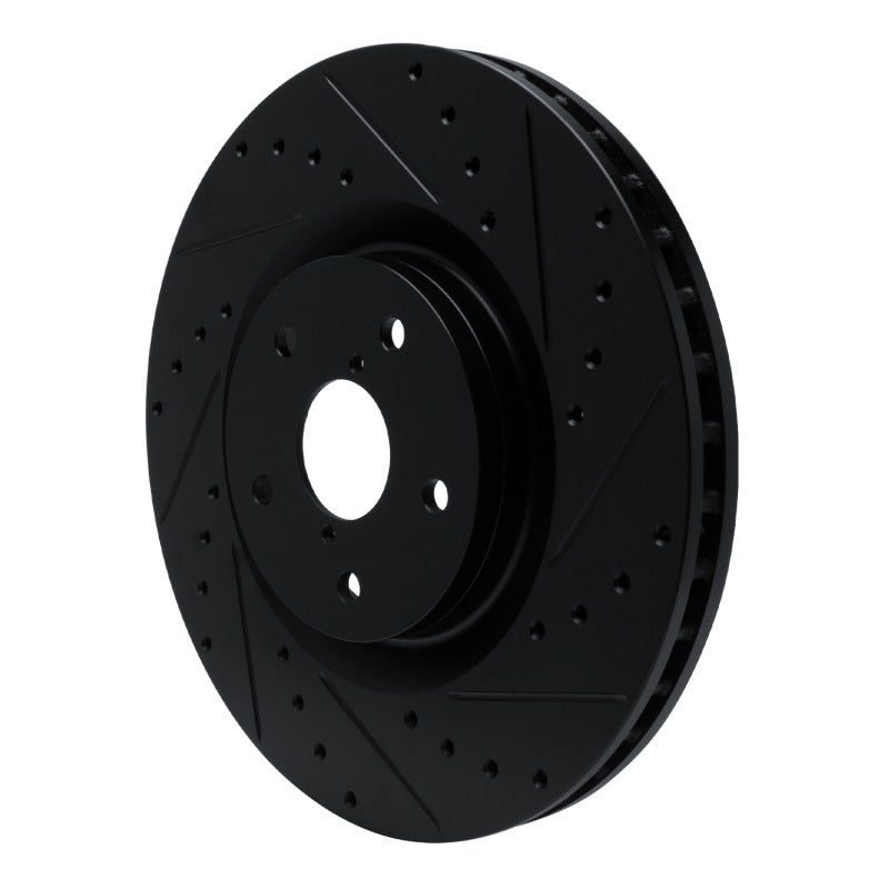 R1 Concepts R1 -23 Subaru Ascent Front Right Drilled & Slotted Black Brake Rotor