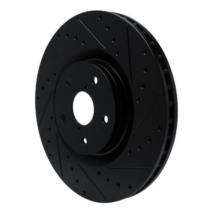 R1 Concepts R1 -23 Subaru Ascent Front Right Drilled & Slotted Black Brake Rotor