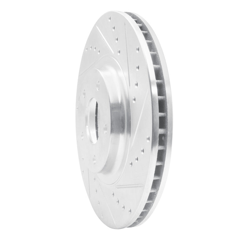 R1 Concepts R1 03-05 Nissan Maxima Front Right Drilled & Slotted Silver Brake Rotor