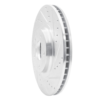 R1 Concepts R1 03-05 Nissan Maxima Front Right Drilled & Slotted Silver Brake Rotor