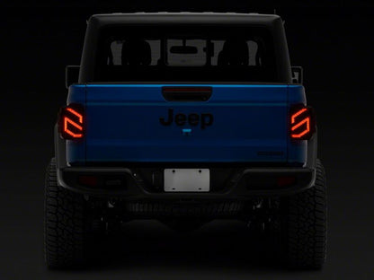 Raxiom 20-23 Jeep Gladiator JT Axial Series LED Tail Lights- Black Housing (Smoked Lens)