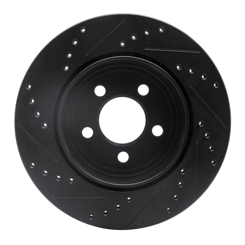 R1 Concepts R1 05-23 Chrysler 300 Rear Right Drilled & Slotted Black Brake Rotor