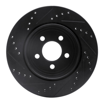 R1 Concepts R1 05-23 Chrysler 300 Rear Right Drilled & Slotted Black Brake Rotor