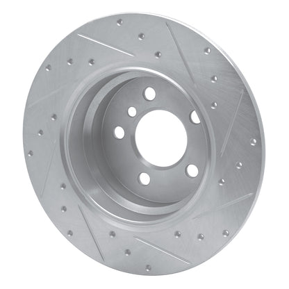 R1 Concepts R1 00-06 BMW X5 Rear Left Drilled & Slotted Silver Brake Rotor