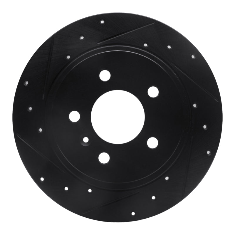 R1 Concepts R1 06-11 Buick Lucerne Rear Left Drilled & Slotted Black Brake Rotor