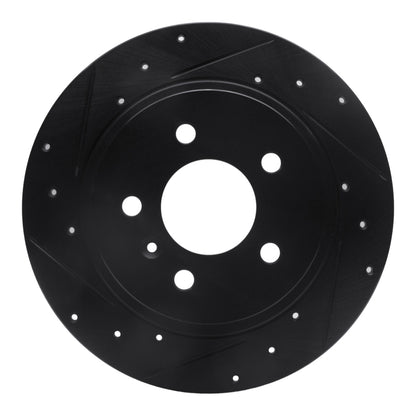 R1 Concepts R1 06-11 Buick Lucerne Rear Left Drilled & Slotted Black Brake Rotor