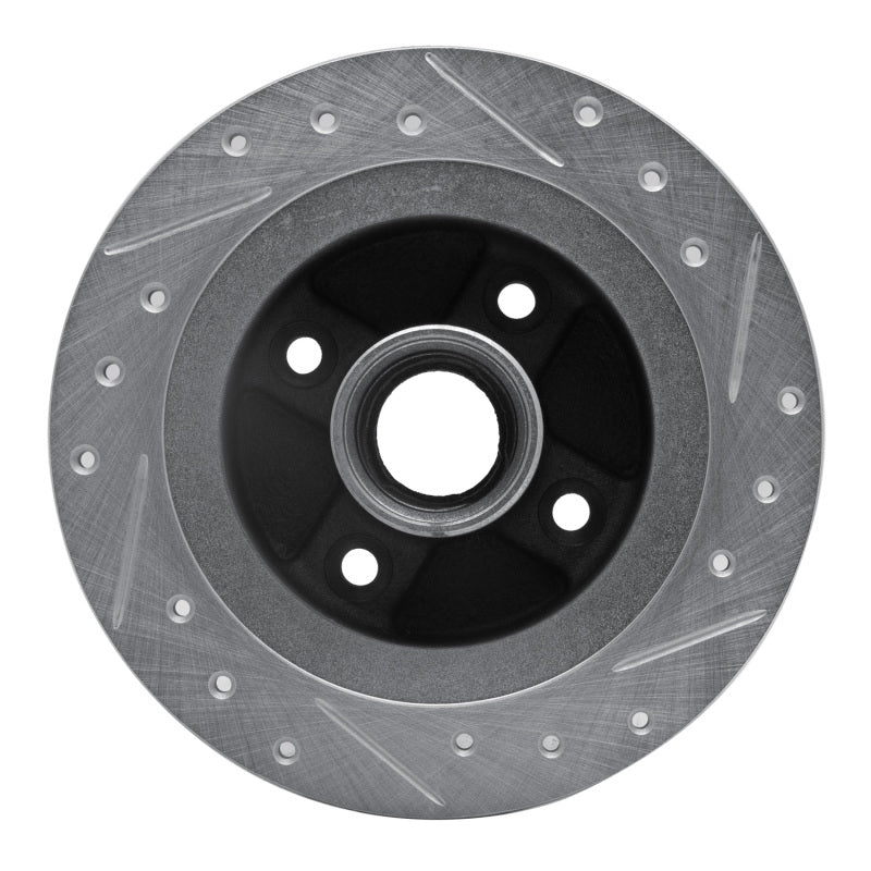 R1 Concepts R1 84-87 Honda Prelude Rear Left Drilled & Slotted Silver Brake Rotor