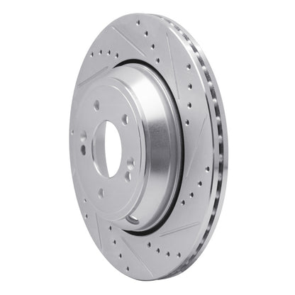 R1 Concepts R1 18-23 Genesis G80 Rear Right Drilled & Slotted Silver Brake Rotor