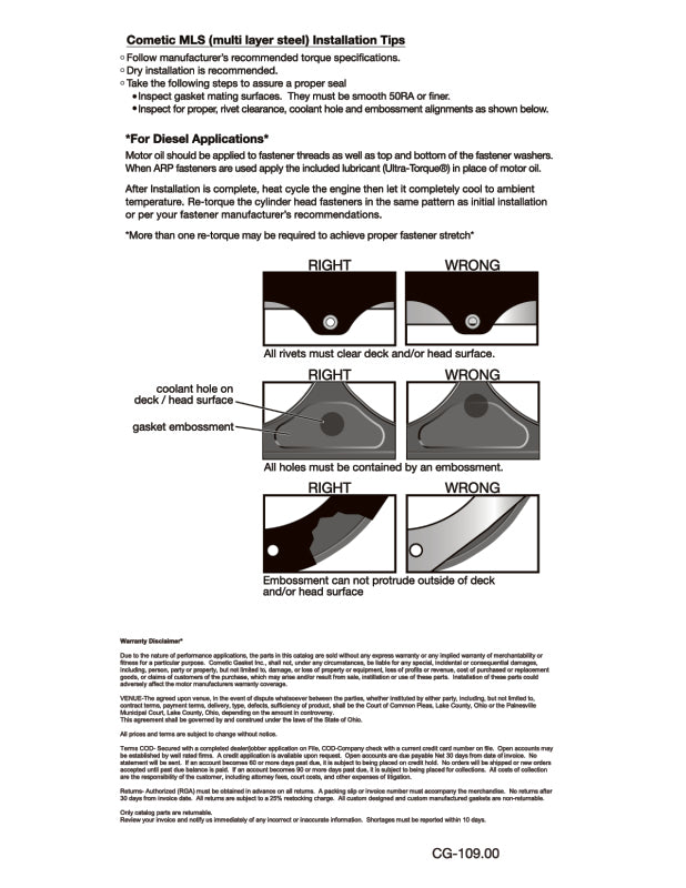 Cometic Gasket Cometic Chevy Gen-1 Small Block V8 .036in MLS Cylinder Head Gasket - 4.200in Bore