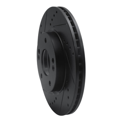 R1 Concepts R1 2011-2025 Hyundai Elantra Coupe Front Left Drilled & Slotted Black Brake Rotor