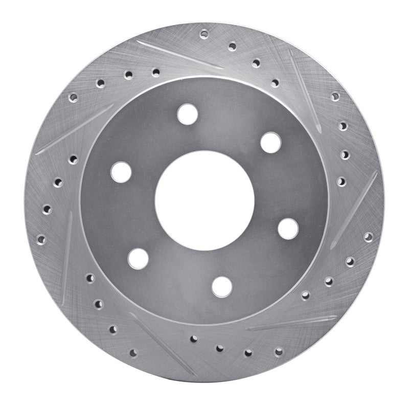 R1 Concepts R1 88-00 Cadillac Escalade Front Right Drilled & Slotted Silver Brake Rotor