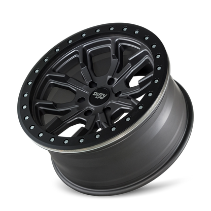 Dirty Life 9303 DT-1 17x9/5x114.3 BP/-12mm Offset/72.6mm Hub Matte Gunmetal Wheel - Beadlock