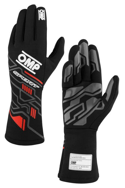 OMP SPORT GLOVES FIA 8856-2018 MY2025 BLACK / FLUO YELLOW SZ S