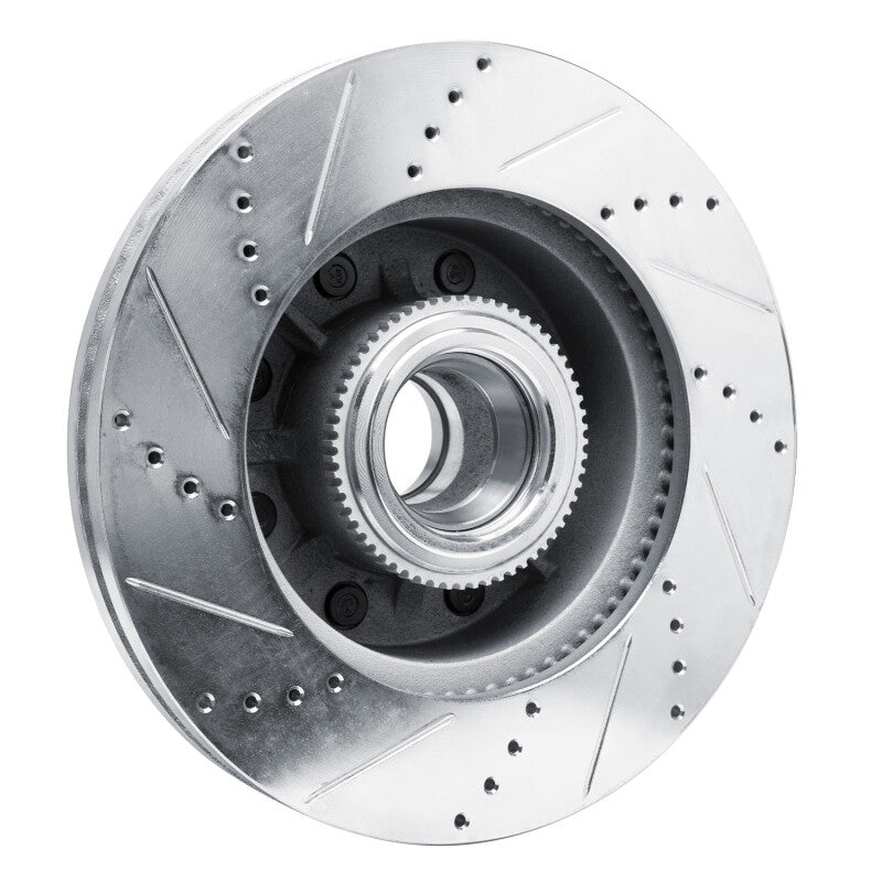 R1 Concepts R1 11-25 Ford F-350 Super Duty 2WD Front Right Drilled & Slotted Silver Brake Rotor